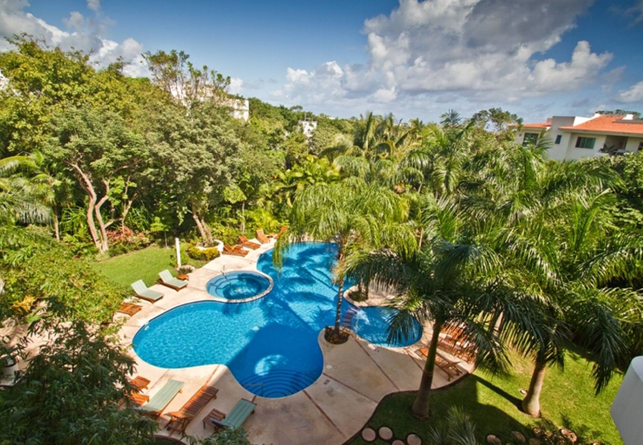 Apartahotel en Playa del Carmen - P308. Palmar del Sol Penthouse 2Rec Vista Jardin.