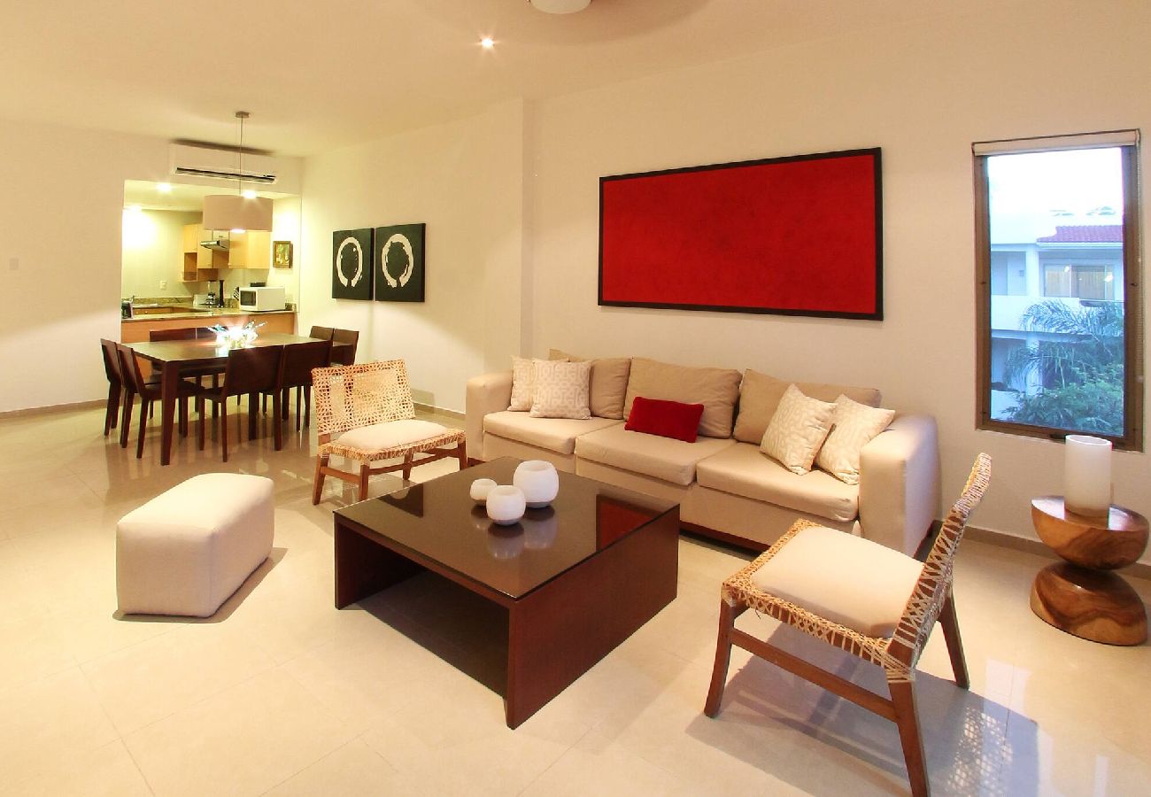 Departamento en Playa del Carmen - P304. Palmar del Sol Penthouse 3Rec Vista Jardin.