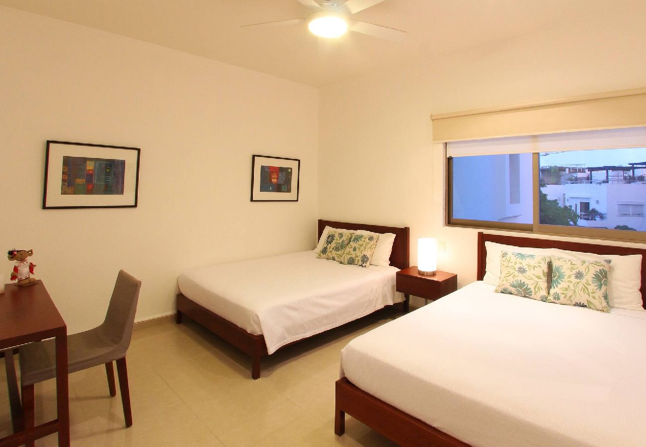 Departamento en Playa del Carmen - P304. Palmar del Sol Penthouse 3Rec Vista Jardin.