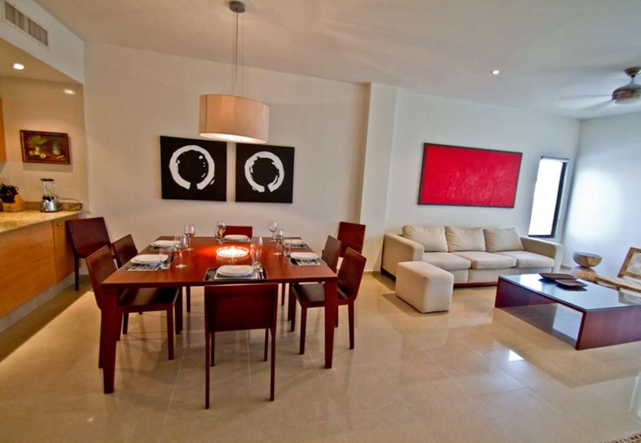 Departamento en Playa del Carmen - P304. Palmar del Sol Penthouse 3Rec Vista Jardin.