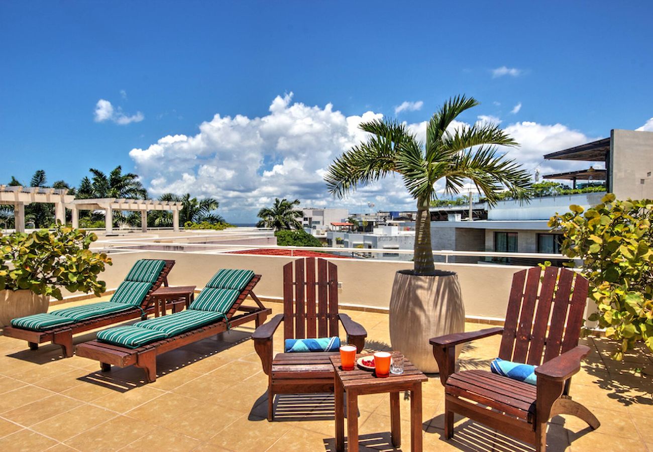 Departamento en Playa del Carmen - P301. Palmar del Sol Penthouse 3Rec Vista Calle.