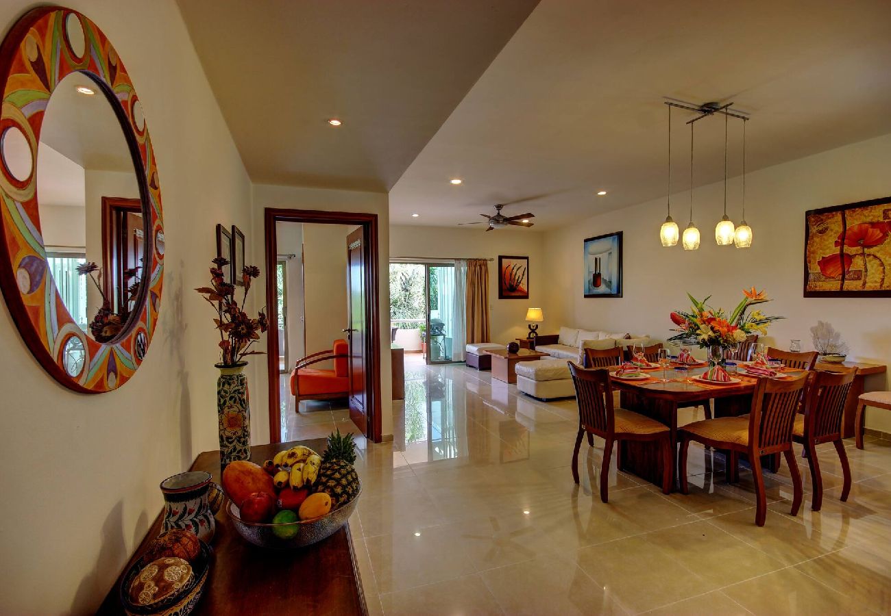 Departamento en Playa del Carmen - P303. Palmar del Sol Penthouse 2Rec Vista jardin.