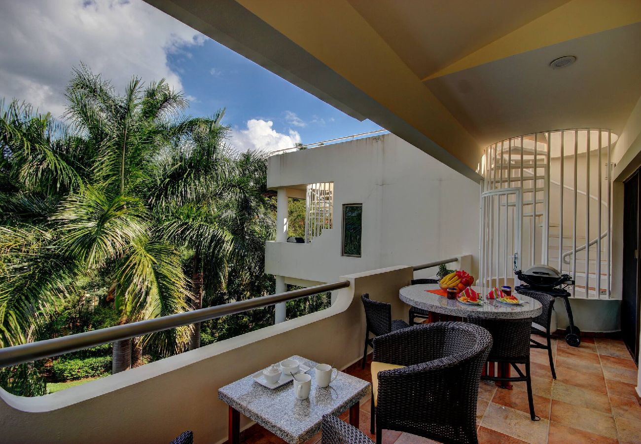Departamento en Playa del Carmen - P303. Palmar del Sol Penthouse 2Rec Vista jardin.