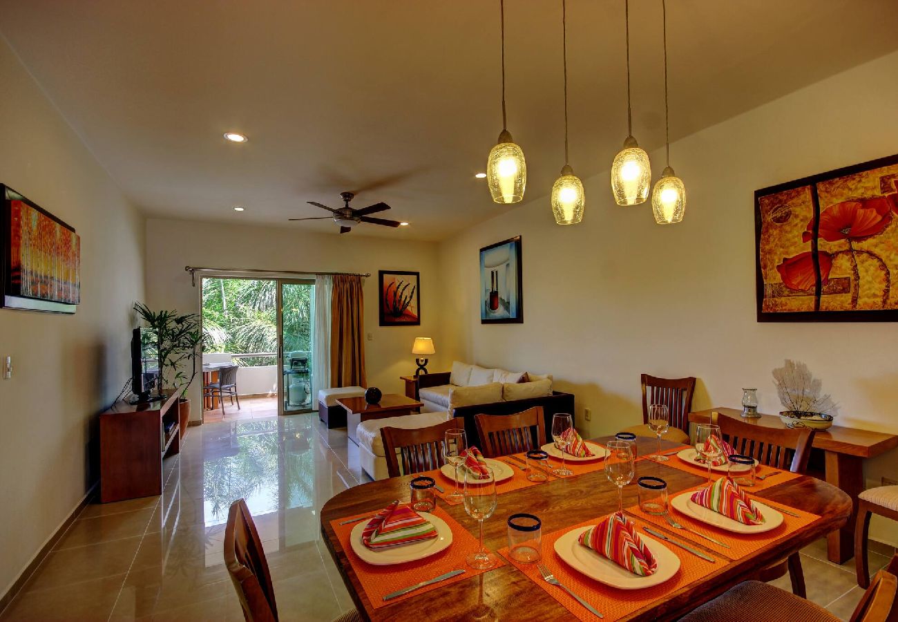 Departamento en Playa del Carmen - P303. Palmar del Sol Penthouse 2Rec Vista jardin.