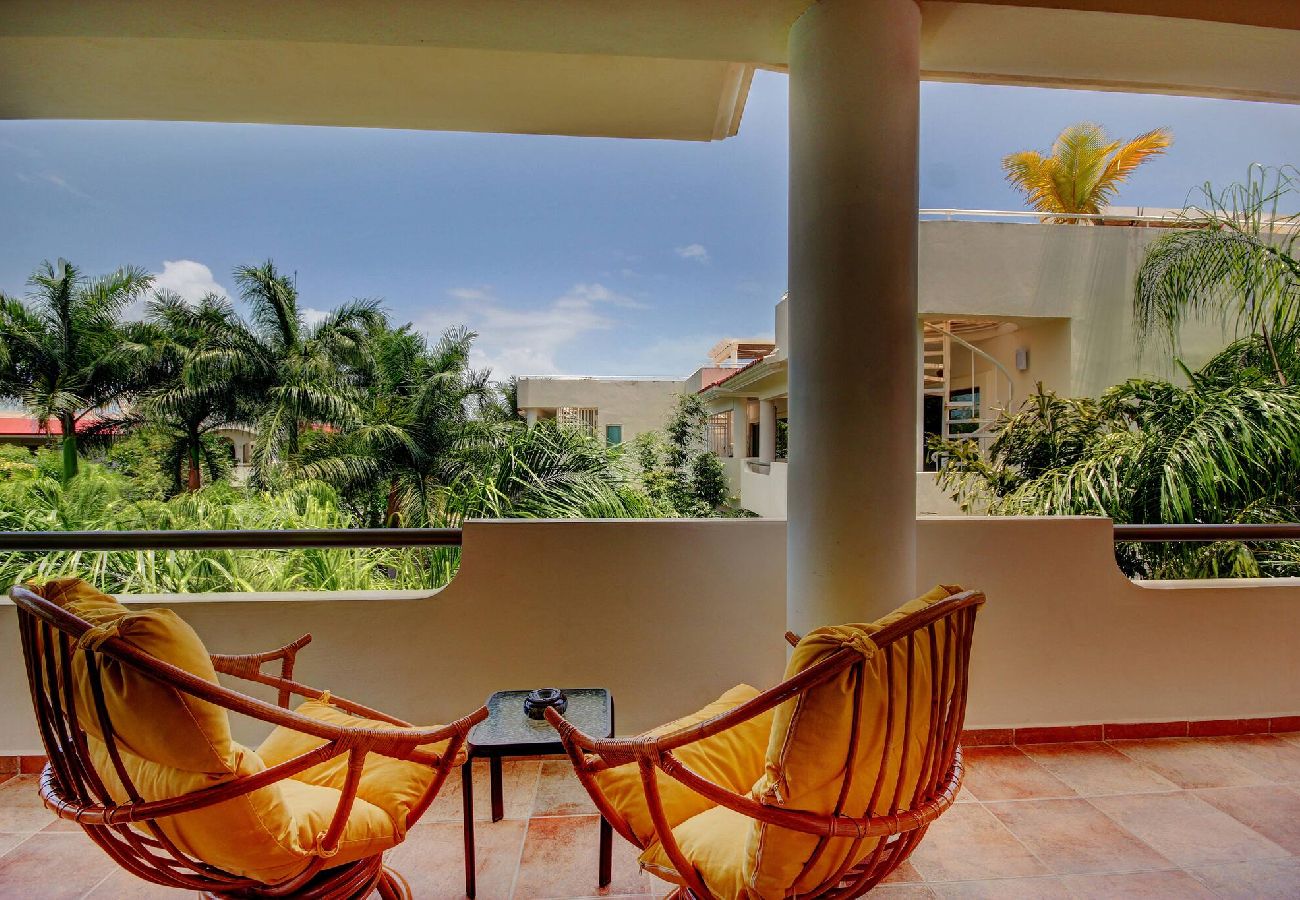 Condohotel in Playa del Carmen - P308. Palmar del Sol Penthouse 2Rec Vista Jardin.