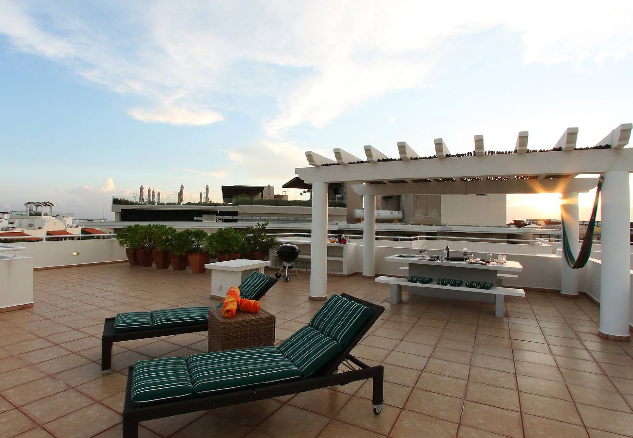 Apartment in Playa del Carmen - P304. Palmar del Sol Penthouse 3Rec Vista Jardin.